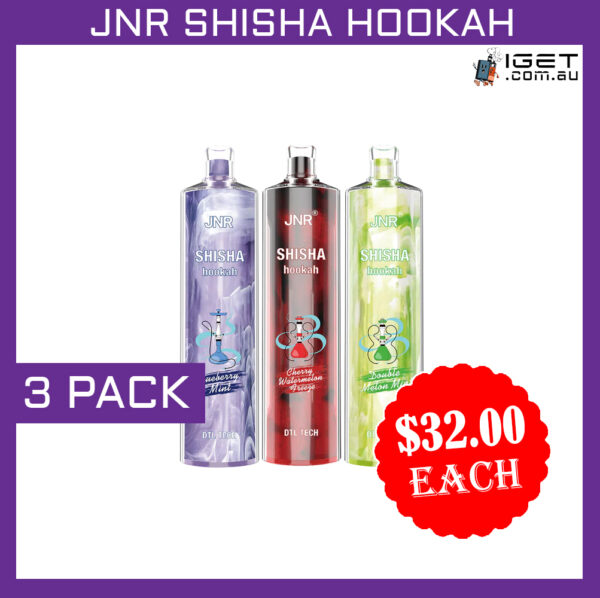 JNR SHISHA HOOKAH – 12000 PUFFS – 3 PACK