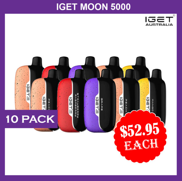 IGET MOON 5000 PUFFS – 10 PACK