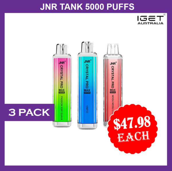 JNR CRYSTAL PRO MAX – 5000 PUFFS – 3 PACK