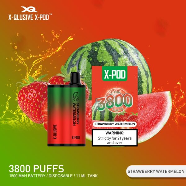 X-QLUSIVE X-POD STRAWBERRY WATERMELON – 3800 PUFFS