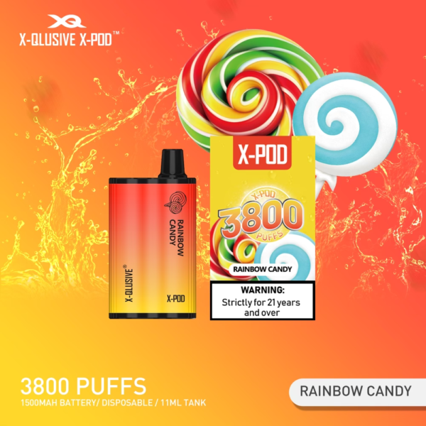 X-QLUSIVE X-POD RAINBOW CANDY – 3800 PUFFS