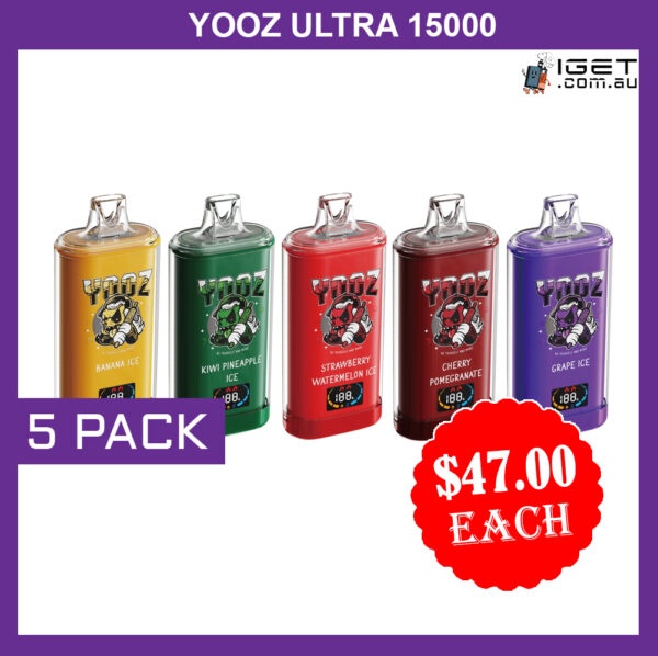 YOOZ ULTRA – 15000 PUFFS – 5 PACK