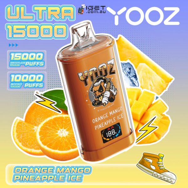 YOOZ ULTRA – ORANGE MANGO PINEAPPLE ICE – 15000 PUFFS